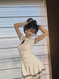 Shuxin's New Summer New College Style Short-Sleeved Knitted Short-Sleeved Girl Polo Collar Dress A Dress