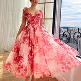 Women's New Rope Slings To Close The Waist Shredded Floral Dress HZ0628