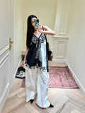 New Oceanic Impact Color Print Sling Vest Female Design Small Bohemian Blouse