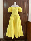 Red Dress 2025 Summer Banquet Sexy Out-Shoulder Bubble Sleeve Short-Sleeved Waist Dress Dress