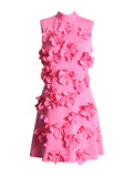 Temperament Famous Style Short Dress 2025 Spring New Heavy Industry Three-Dimensional Flowers Spliced With Dress Dress Woman