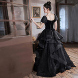 Word Shoulder Evening Dress Woman 2025 New Art Exam Graduation Evening Dress Dress Spring Temperament Banquet Dress