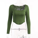 Knitted With A Short Long-Sleeved Top 2025 Summer New Women's Casual Bottoming Shirt DJPT