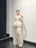 Version Of French Retro Embroidery Embroidered Silk Flax Temperament White Dress Temperament High-End Niche Set