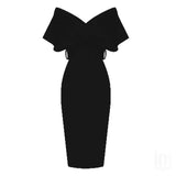 Summer New V-Neckless Banded Dress Sexy Elegant Evening Dress Party Tight Dress
