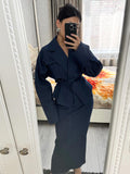 2025 New Women's Casual Strapped Open-Shirt Blouse Dress Suit