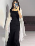 Autumn Bat Sleeves To Close The Waist Of The Famous Hepburn Wind Black And White Stitching Dress Woman