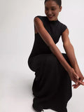 Summer New Fashion Round Collar Slim Slim Elegant Splicing Dress