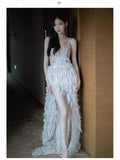 High-End Evening Dress Super Fairy High-End Light Luxury Small Host Temperament Famous People Go Out To Welcome The Yarn Dress