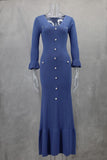 2024 Long-Sleeved Dress With Slim Skinny Knitted Long-Sleeved Dress