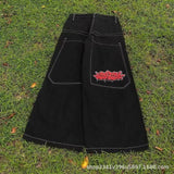 New Y2k High Street Gradient Loose Straight Jeans Men And Women's Same Trendy Jeans DJPT