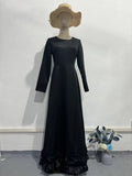 Spring Bubble Mesh Dress Evening Dress Soft Leaves Side Dressing Dress