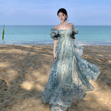 Dress New Seaside Holiday Bohemian Long Dress Broken Floral Dress To Take Pictures Travel To Wear Super Fairy