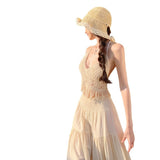 Seaside Holiday Dress Set To Take Pictures And Wear Age-Reduction Knitted Slings + A-Word Cake Skirt