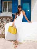 Fashion French Casual Perspective Sleeveless Solid Dresses For Summer 2024 Summer