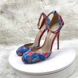 Color With High Heels 12CM Round Head Fine Sandals Banquet Shoes High Quality Shoes