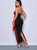 Bow Bump Color With Chest With Dressing Dinner High-End Feel Beautiful Evening Dress
