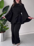 2024 New Folded Design Sense Fashion Temperament Loose Pants Suit Woman