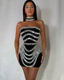 Niche Design Heavy Industry Nail Beads With Chest Banda Dress Party Dinner Dress Dress Dress