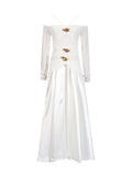 French Retro Style Dress 2025 Summer New Hanging Neck One-Word To Receive Waist Long Dress Dress Dress Dress