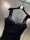 Wrapped Little Black Dress 2024 Summer Design Feeling Irregular Opening And Open Legs Hanging Skirt Skirt Skirt