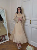 2024 New Strapped Solid-Colored Ribbon Princess Wind To Show Thin Dress