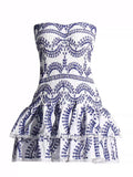 New Spanish Niche Brand Sexy Elastic Wrap Chest Lotus Ponp On Holiday Dress Short Dress Woman