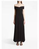 Temperament Sexy Word Collar Twisted Folds Folded White Evening Dress Dress Dress Dress Dress Woman