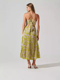 Summer New Fashion Colorful Printing Press Folding Sling Dress
