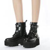 And Winter New Thick-Bottomed Thick High-Heeled Fashion Nightclub In Front Of The Metal Side Buckle Short Boots Children High Quality Shoes