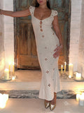 Retro Embroidered Squeal Dress Woman 2025 Spring And Summer New Sexy Niche Elegant Fishtail Long Dress