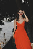 Chun's Beautiful Holiday Sling Skirt In The Spring And Summer Of 2024, Cross-Banding And Striping Waist Dress Woman