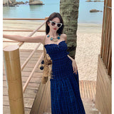Summer New Small Design Smeared Breast Dress High-End Dress Dress Holiday Beach Dress