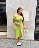 Summer Women's New Short Sleeve V-Neck Dress