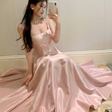 French Pink Fading Dress With Sling Dress Birthday Dress Big Swing Pony Dress Woman