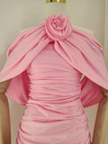 Sheath Halter Pink Floral Holiday Dress Travel Vacation Dresses Short Birthday Dress SD1251