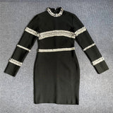 Fashion Water Drill Bandage Dress Temperament Tight-Buff Party Dress Dress