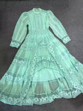 Temperament Lace Dress 2025 Autumn Gentle Wind Heavy Industry Lace Splicing Wide Swing Dress Dress Dress