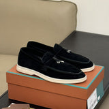 Loafers Women&Men's Shoes Leather Shoes Round Head Flat Floor Casual Shoes High Quality Shoes