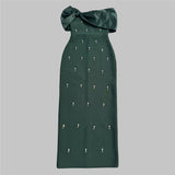 Temperament Dress Sexy Shoulder Name Party Dinner Dress Banding Skirt