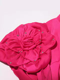 And Temperament Dress 2025 Summer New Lead Flower Sleeve Single Buckle Belt Dress Dress Woman