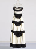 Corset Dress Woman 2025 New Women's Dress With Chest-Striped Bow Trim