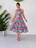 Fashion Colorful Printed Holiday Casual Dress For Summer 2024