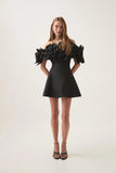 Niche 2025 Spring New One-Word Hand-Caught Nailed Three-Dimensional A Dress Dress Women