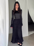 2024 New Folding Waist Thin Long Sleeves Big Set Of Famous Dress