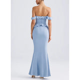 Women's New Sexy Open Shoulder Leaf Dress HZ0628