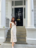 Retro Embroidered Squeal Dress Woman 2025 Spring And Summer New Sexy Niche Elegant Fishtail Long Dress