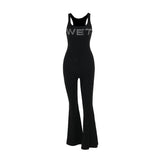 Summer 2025 New Street Leisure Repair Letters Hot Diamond Vest Pantyhose Women DJPT