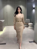 And Winter Knitting Jacket New Fashion Style V-Neck Long Repair Dress