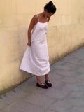 Summer New Fashion Leisure Sleeveless Solid Color Temperament Sling Dress